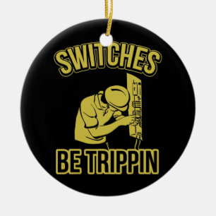 De Schakelaars van de elektricien zijn de Drijvend Keramisch Ornament