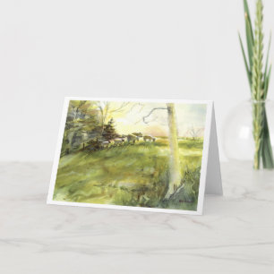 De Schapen van het Dorp van Sturbridge Feestdagen Kaart