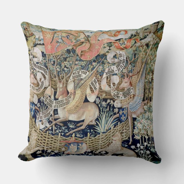 De scharnierende deer (tapestry) kussen (Voorkant)