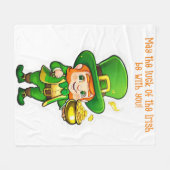 De schat van Lucky Leprechaun Fleece Deken (Voorkant (Horizontaal))