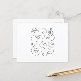 De schatkaart van Little Explorer Briefkaart