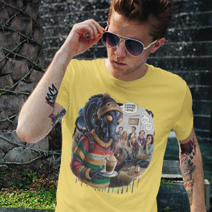 De schattige alien voor koffieliefhebbers t-shirt