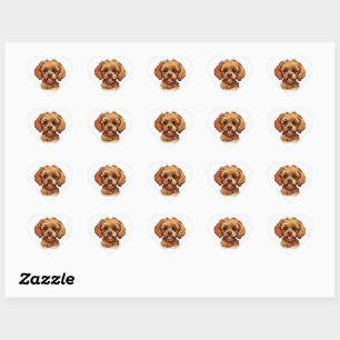 De schattige Cavapoo Hond voor stickers! Hart Sticker