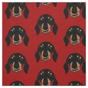 De schattige dachshund-vriend met een kort poesje stof
