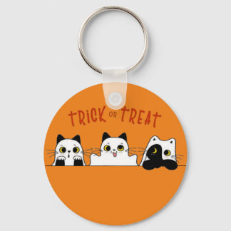 de schattige halloween katjes sleutelhanger