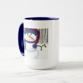De Schattige Puffy Snowman Mok (Voorkant links)