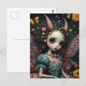 De Schattige roze duivelse fee Briefkaart (Voorkant / Achterkant)