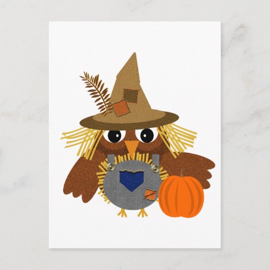 De Schattige Scarecrow Owl Briefkaart (Voorkant)