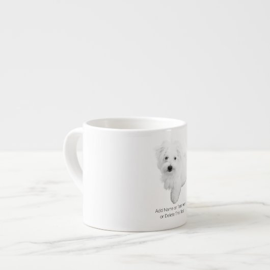 De Schattigee Maltese puppyhond Espresso Kop (Voorkant links)