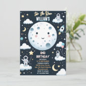 De Schattigee Space Night Sky Two The Moon 2nd Bir Kaart (Staand voorkant)