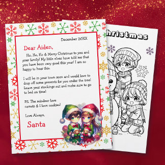 De Schattigee Waterverf van Santa Anime Elves