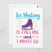 De Schatting van het ijs roept en ik moet de Skate Briefkaart (Voorkant / Achterkant)