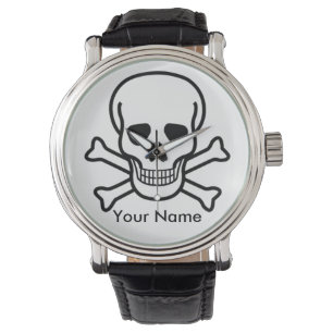 De schedel en de beenderen op Horloge personaliser