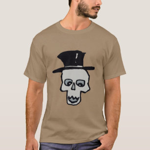 De schedel in de bovenste hoed t-shirt