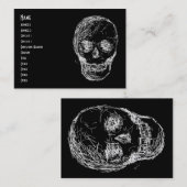 De schedel, in het wit. visitekaartje (Voorkant / Achterkant)