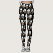 De schedel met de zwarte achtergrond van Monarch B Leggings (Voorkant)