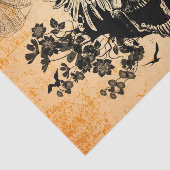 De schedel met vleugels en kraai met bloemen tissuepapier (Detail)