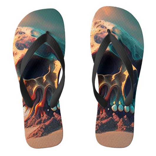 De schedel op het strand teenslippers (Voetbed)