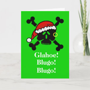 De Schedel van de kerstman en de Grappige Feestdagen Kaart