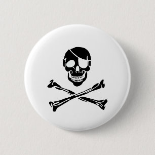 De Schedel van de piraat Ronde Button 5,7 Cm