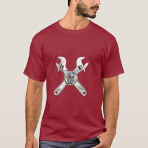 DE SCHEDEL VAN HET CHROOM EN GEKRUISTE T-SHIRT