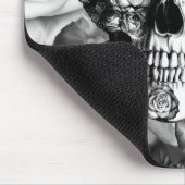 De schedel van het roos van de vlinder met ladybug muismat (Hoek)