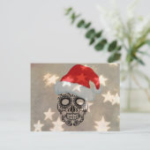 De schedel van Kerstmis met ster bokeh Feestdagenkaart (Staand voorkant)