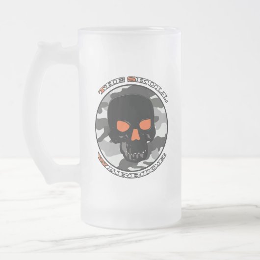 De schedelkrijger matglas bierpul (Links)