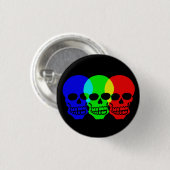 De schedels ronde button 3,2 cm (Voorkant /achterkant)