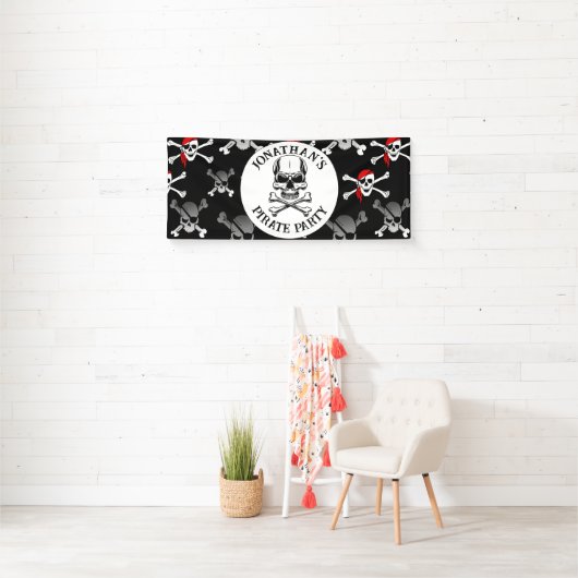 De schedels van het piratenschip spandoek (Insitu)