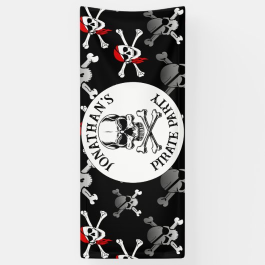 De schedels van het piratenschip spandoek (Verticaal)