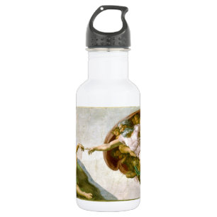 De Schepping van Adam door Michelangelo Waterfles