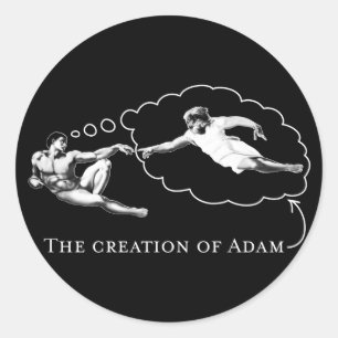 De schepping van Adam (god) Ronde Sticker