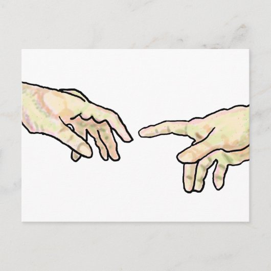 De schepping van Adam Hands Briefkaart (Voorkant)