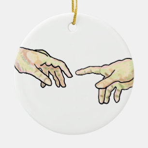 De schepping van Adam Hands Keramisch Ornament