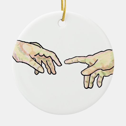 De schepping van Adam Hands Keramisch Ornament (Voorkant)