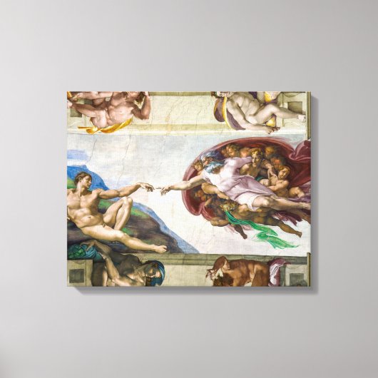 De schepping van Adam | Michelangelo | Canvas Afdruk (Voorkant)