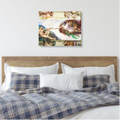 De schepping van Adam | Michelangelo | Canvas Afdruk (Insitu (Slaapkamer))