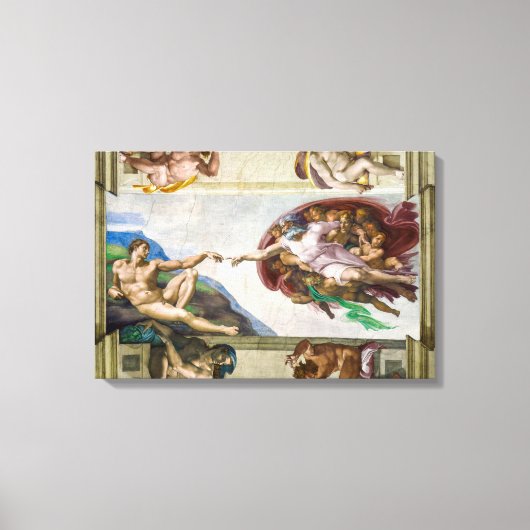De schepping van Adam | Michelangelo | Canvas Afdruk (Voorkant)