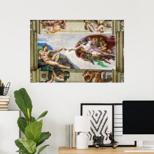 De schepping van Adam | Michelangelo | Poster (Thuiskantoor)