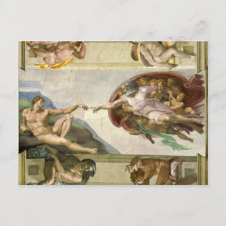 De Schepping van Adam, Sixtijnse Kapel, Michelange Briefkaart