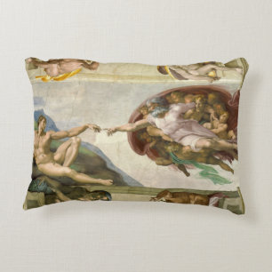 De Schepping van de Mens door Michelangelo (Schepp Accent Kussen