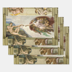 De Schepping van de Mens door Michelangelo (Schepp Inpakpapier Vel