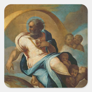 De schepping van de wereld vierkante sticker