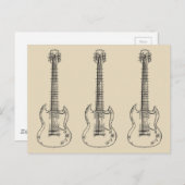 De Schets van de gitaar Briefkaart (Voorkant / Achterkant)
