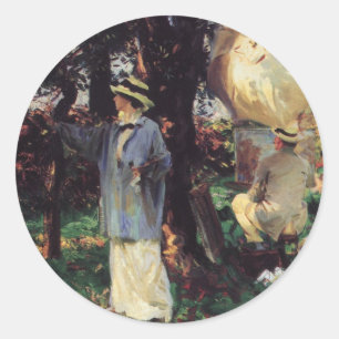 De schetsers door John Singer Sargent Ronde Sticker