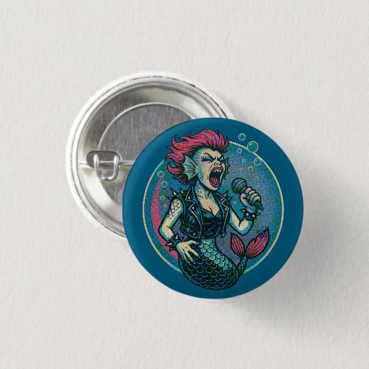 De Schetterende Siren Ronde Button 3,2 Cm (Voorkant /achterkant)