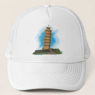 De scheve toren van Pisa, Italië Trucker Pet