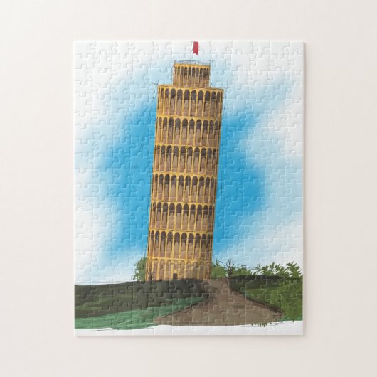 De scheve toren van Pisa Legpuzzel (Verticaal)