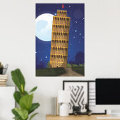 De scheve toren van Pisa Poster (Thuiskantoor)